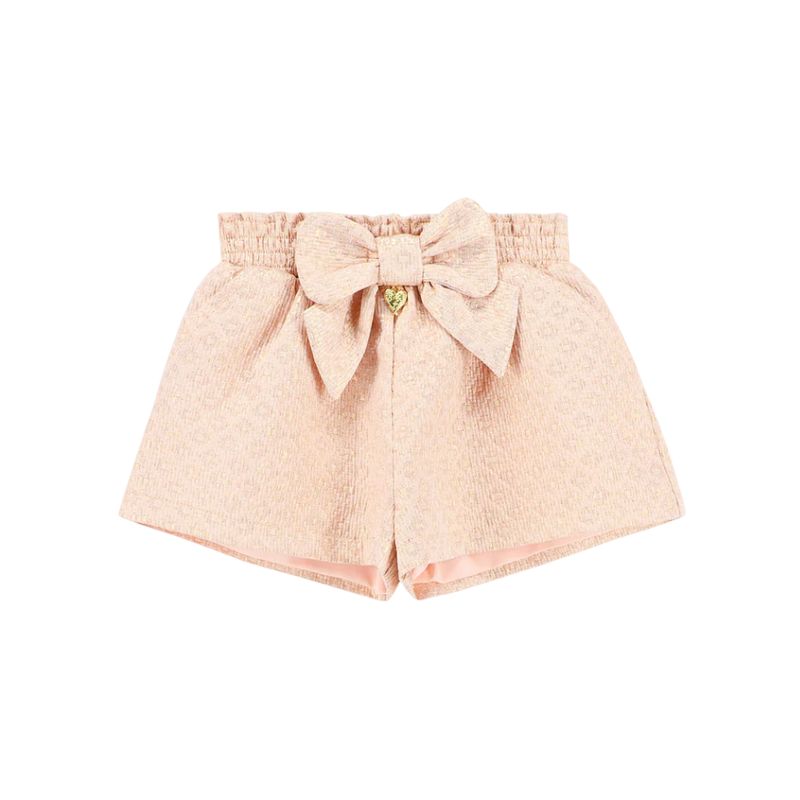 Angel’s Face Ruthie Bow Jacquard Shorts Rose Gold