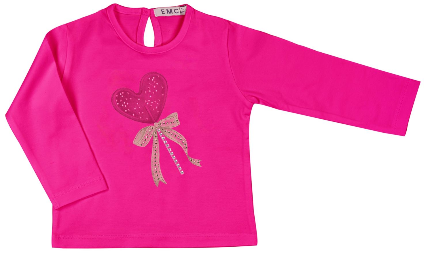 EMC baby meisjes shirt donker roze hart