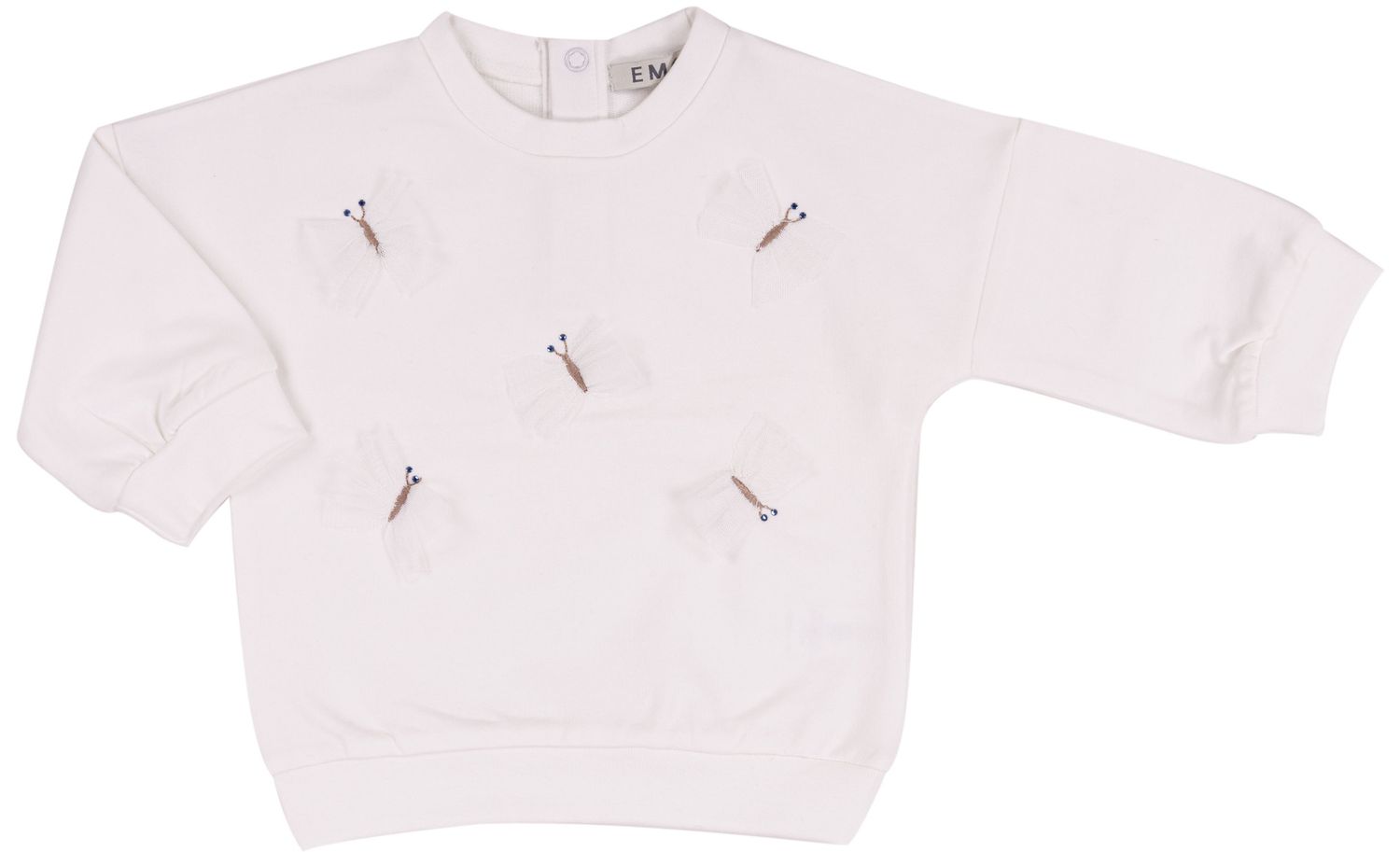 EMC baby meisjes trui wit vlinder