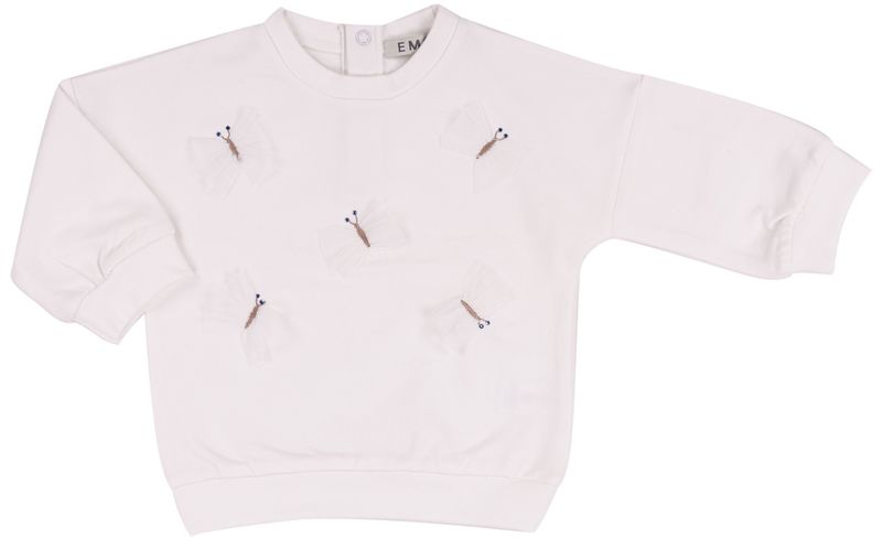 EMC baby meisjes trui wit vlinder