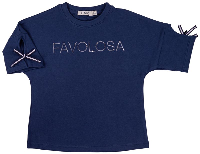 EMC meisjes t-shirt blauw glitter