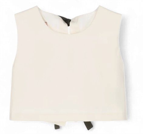 Phi meisjes top ivory met zwarte strik