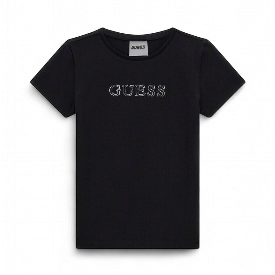 Guess meisjes tshirt zwart glitter logo