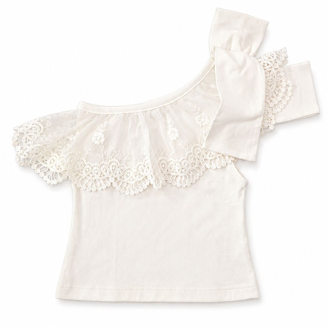 Phi meisjes top 1 mouw wit kant