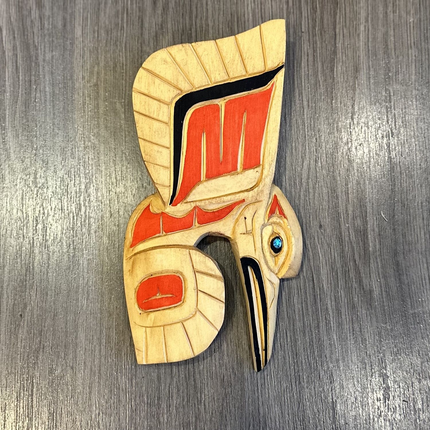 Hummingbird Carving with Abalone Eye- Carver: Nelson McCarty