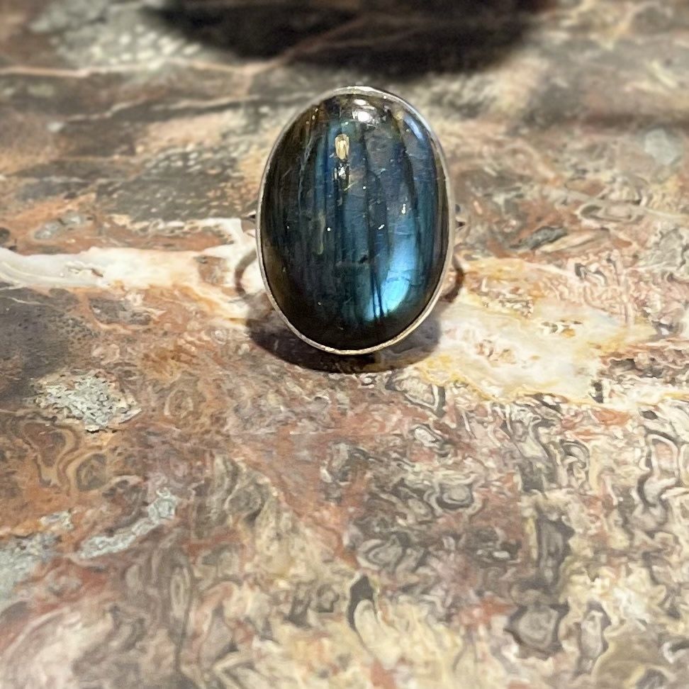 Labradorite Ring .925 Sz12