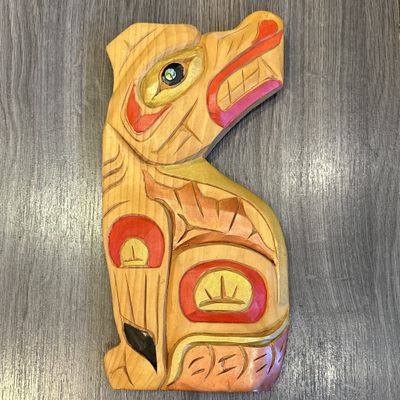 Wolf Carving with Abalone Eye - Carver: Nelson McCarty