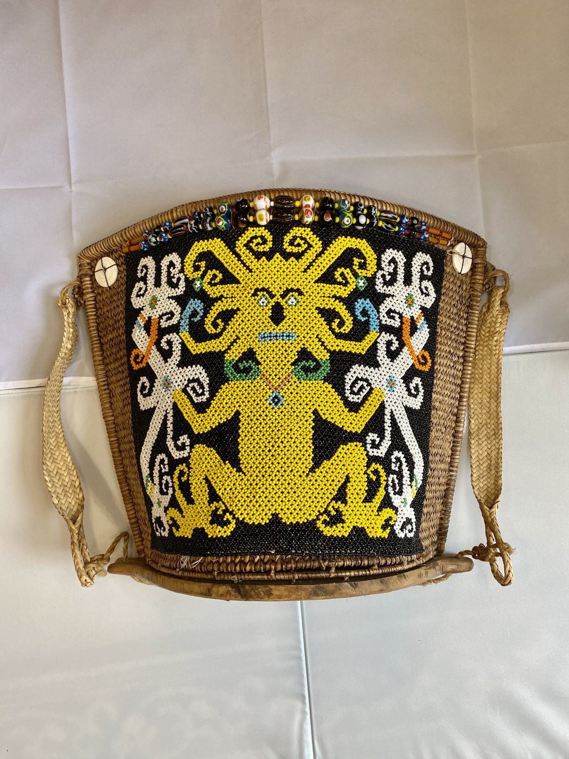 Beaded Baby Carrying Half Back Basket