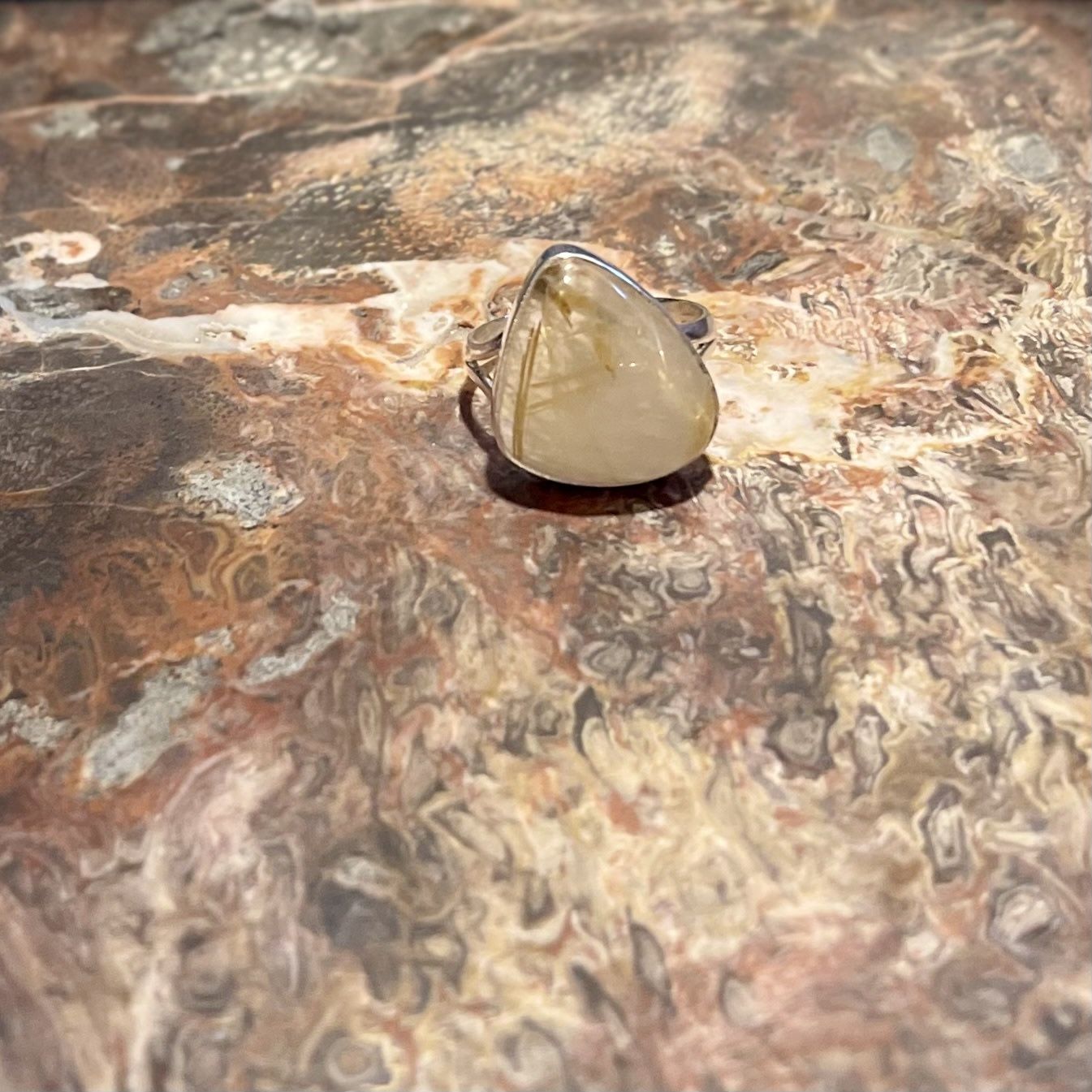 Rutile Quartz Ring .925 Sz10.5