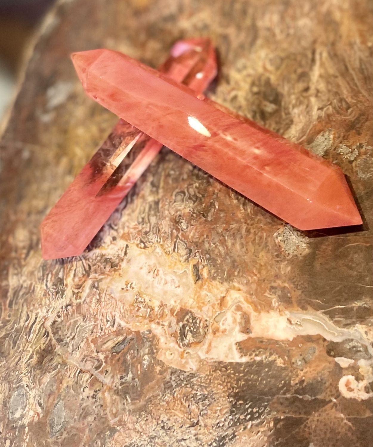 Cherry Quartz Red Double Point Wands