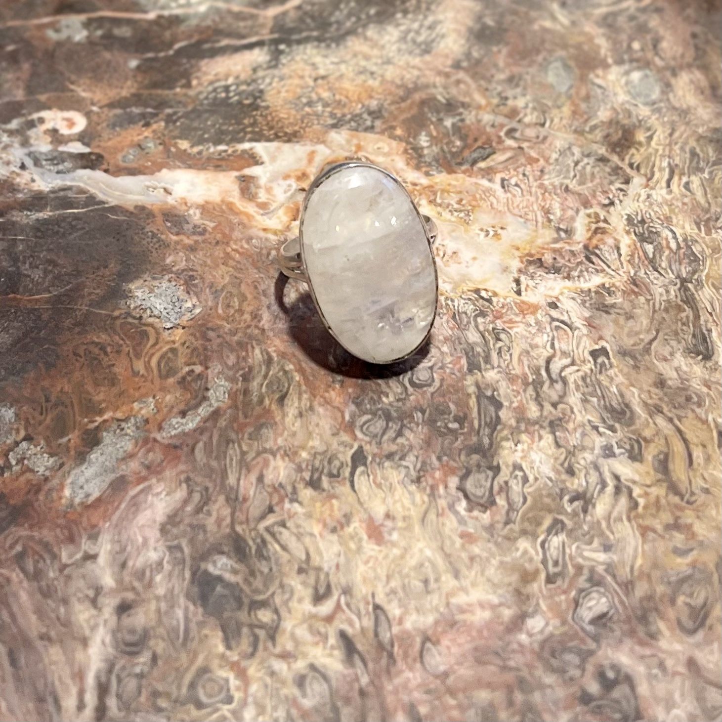Moon Stone Ring .925 Sz11