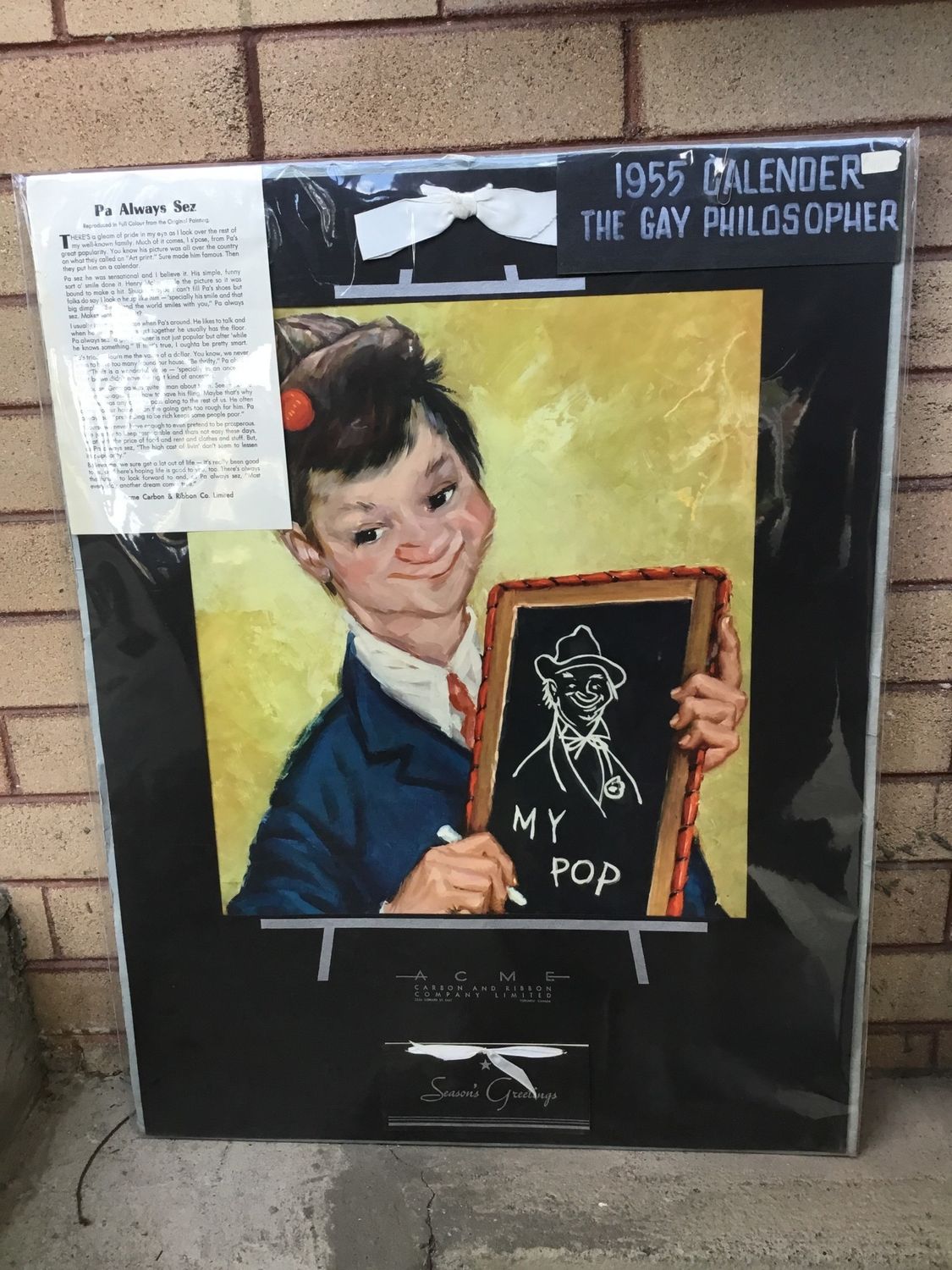 Pa Always Sez - 1955 Calender The Gay Philosopher