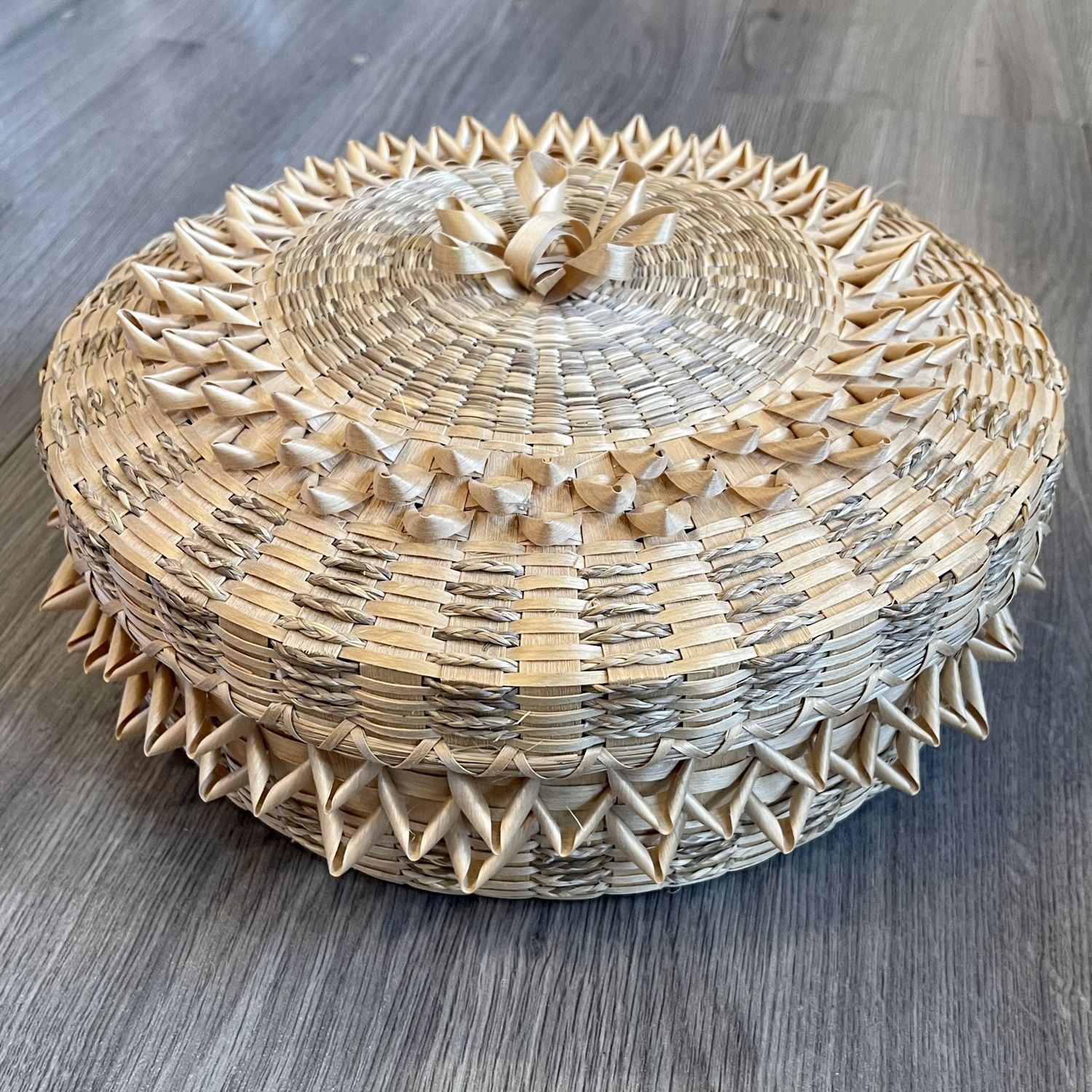 Black Ash and Sweet Grass Basket - Haudenosaunee - Kahnawake Tribe