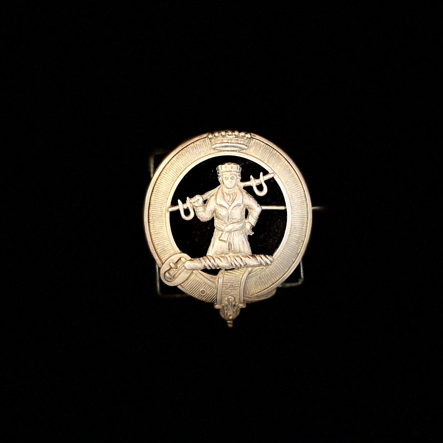 Handworked Silver Broach 1800s King/Knight