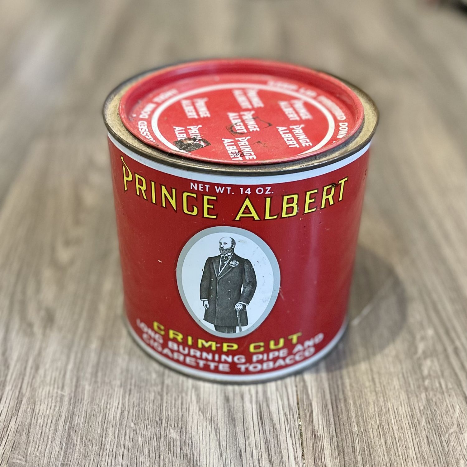 Prince Albert crimp cut pipe Tobacco - Empty Tin