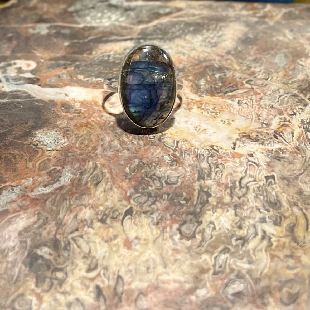 Labradorite Ring .925 Sz12