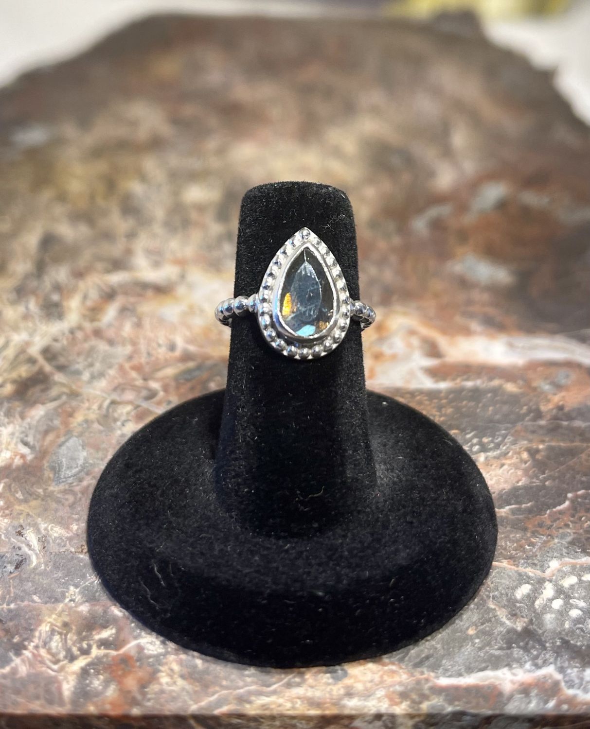 Labradorite Ring .925 Sz 6.5