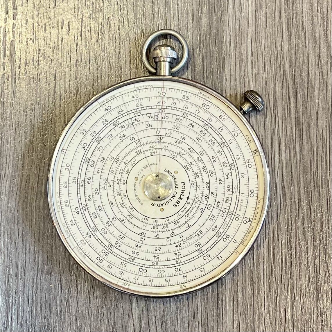 1854-1932 Pocket Calculator Fowler Circular Slide Rule