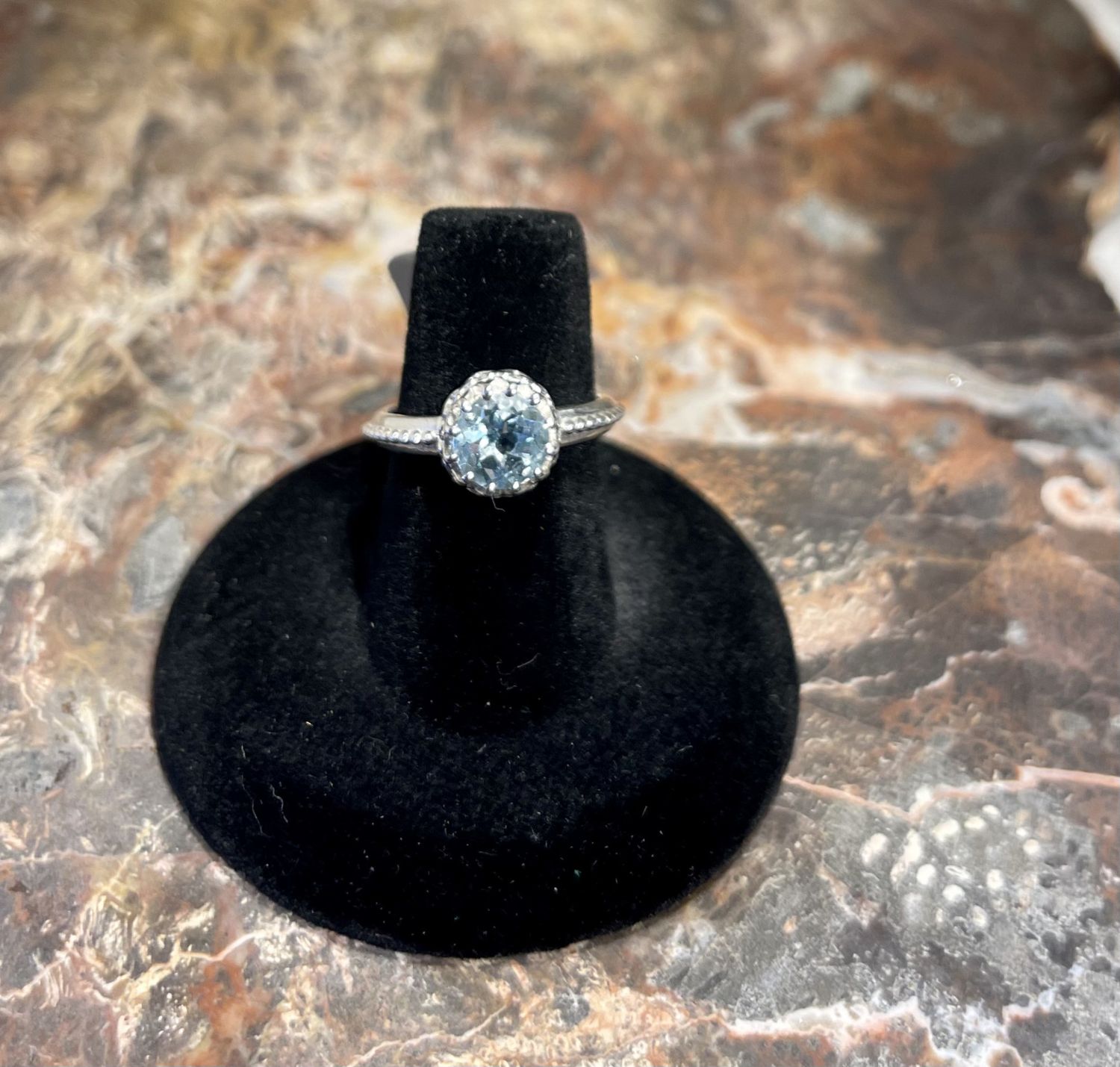 Blue Topaz Ring  .925   Size 7.5