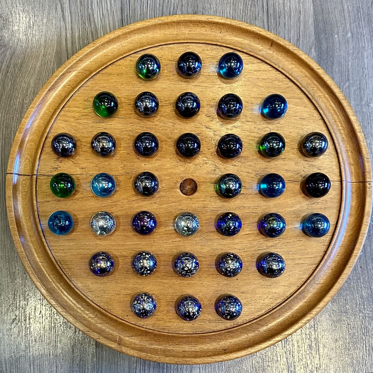 Large Marble Table Solitaire Game