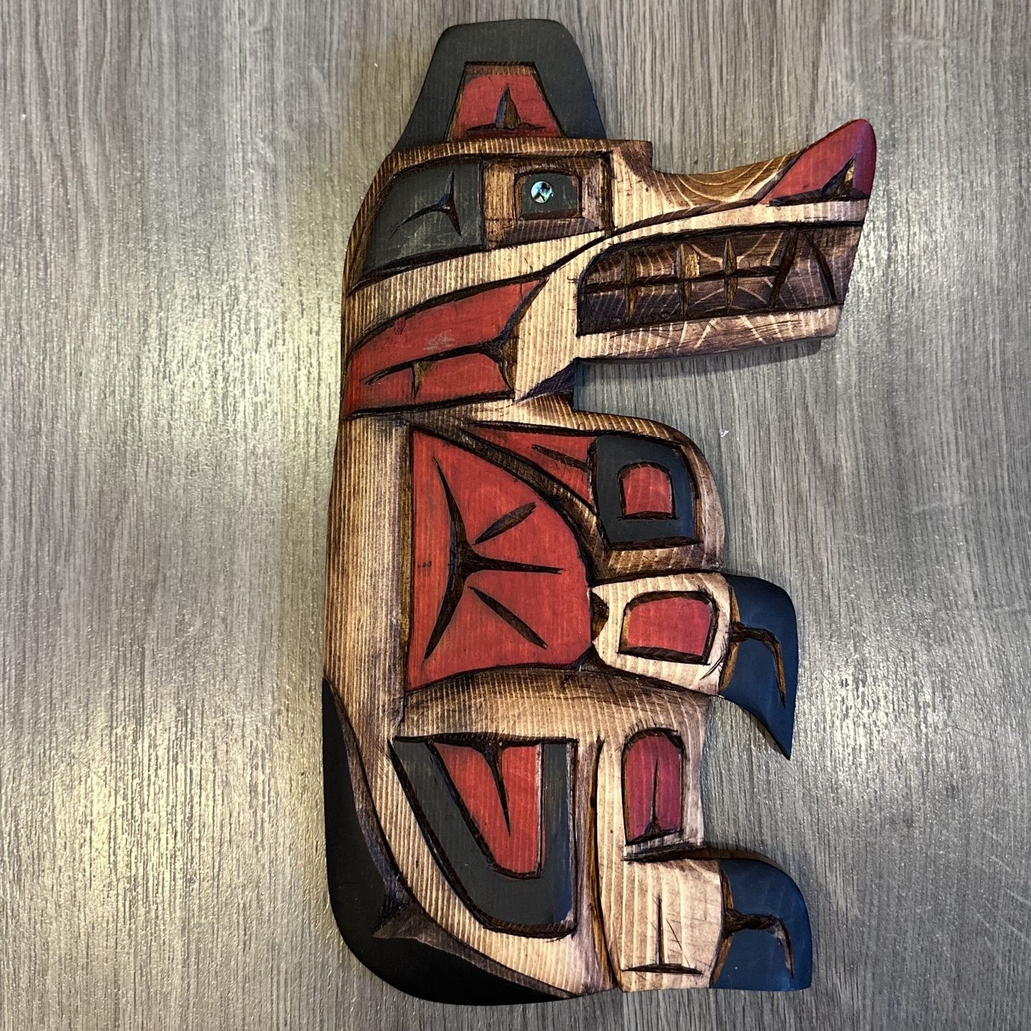 Bear Carving With Abalone Eye - Carver: Connie Edwards