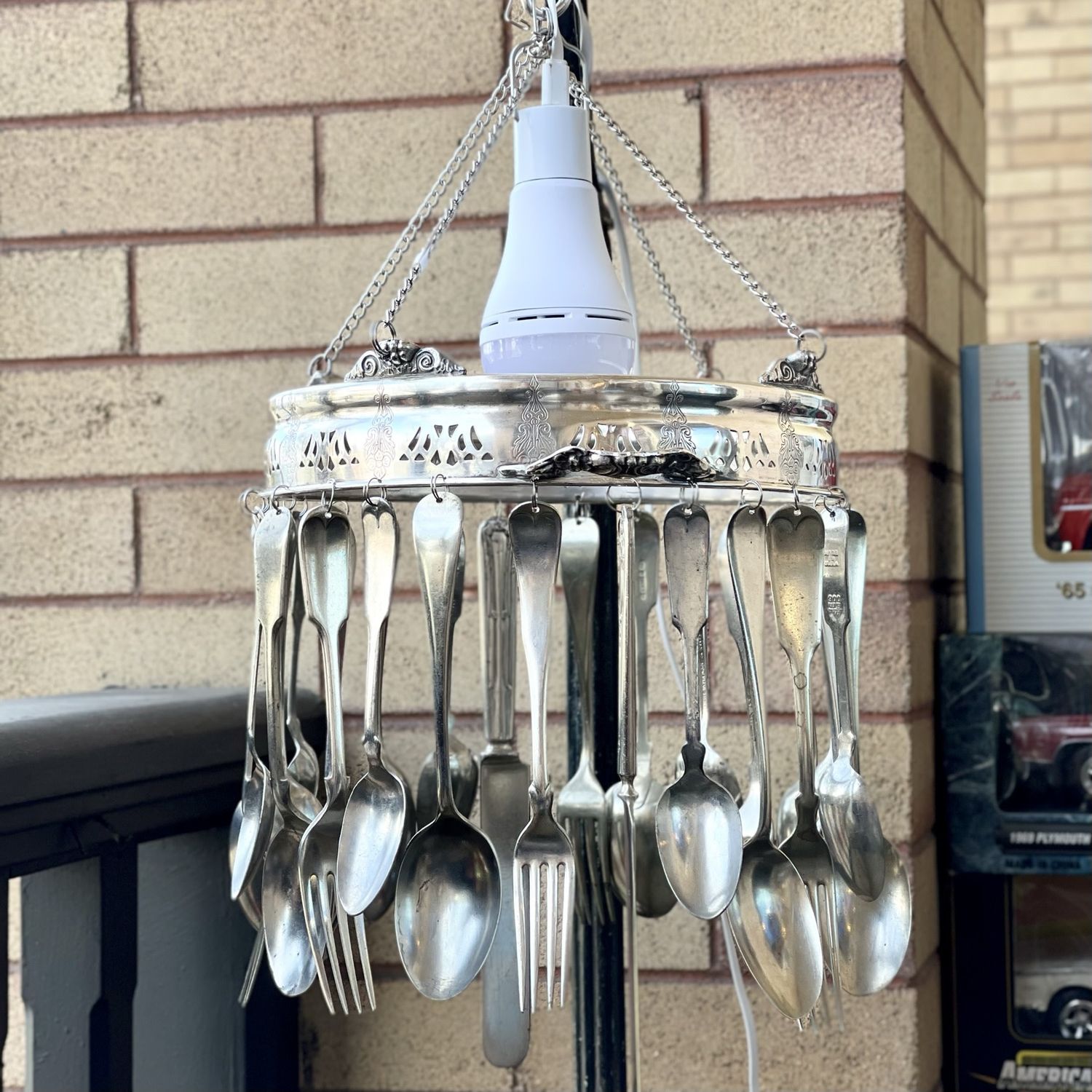 Silver Cutlery Wind Chimes Light