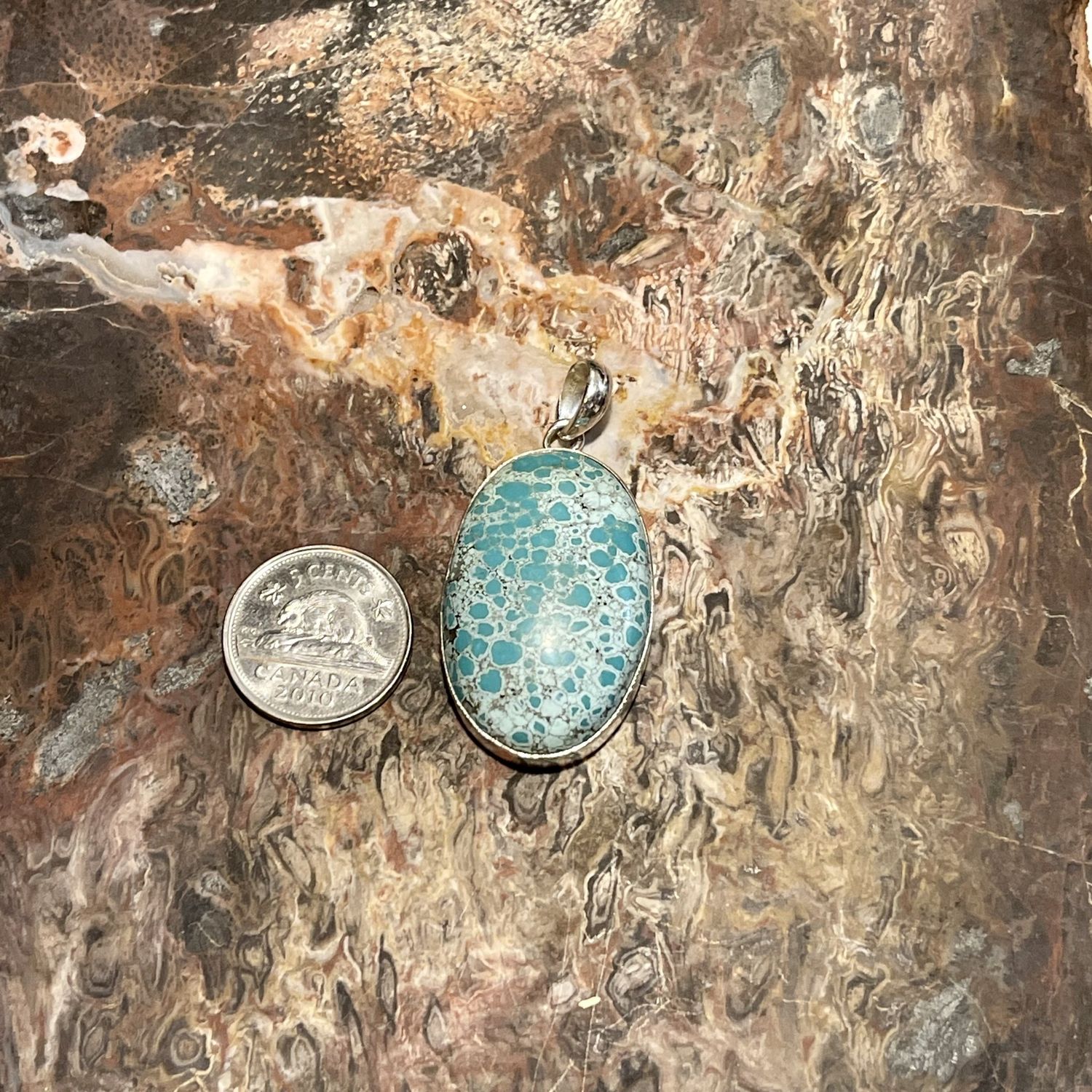 Turquoise Stone Pendant .925
