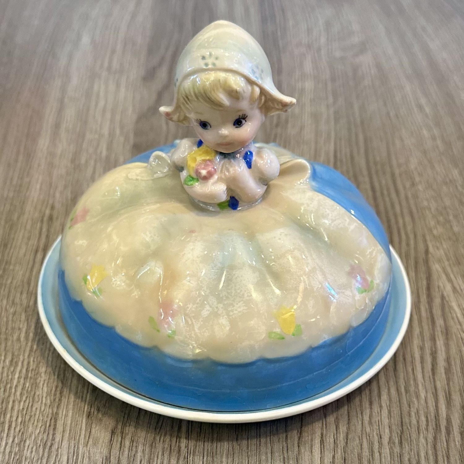 Rare Vintage Japan Lefton Dutch Girl Butter Dish