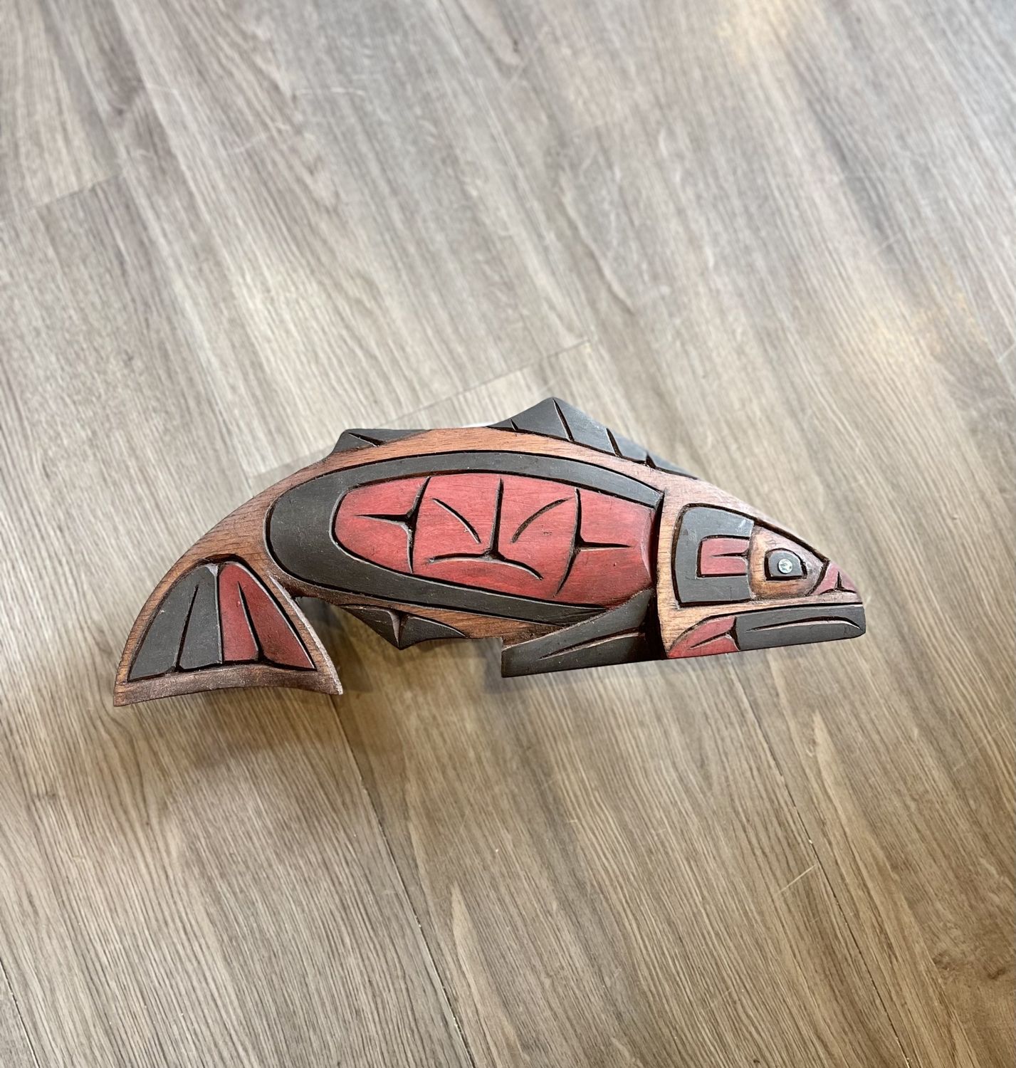 Salmon Carving Abalone Eye