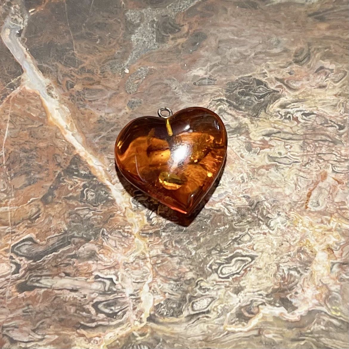 Amber Heart Pendant