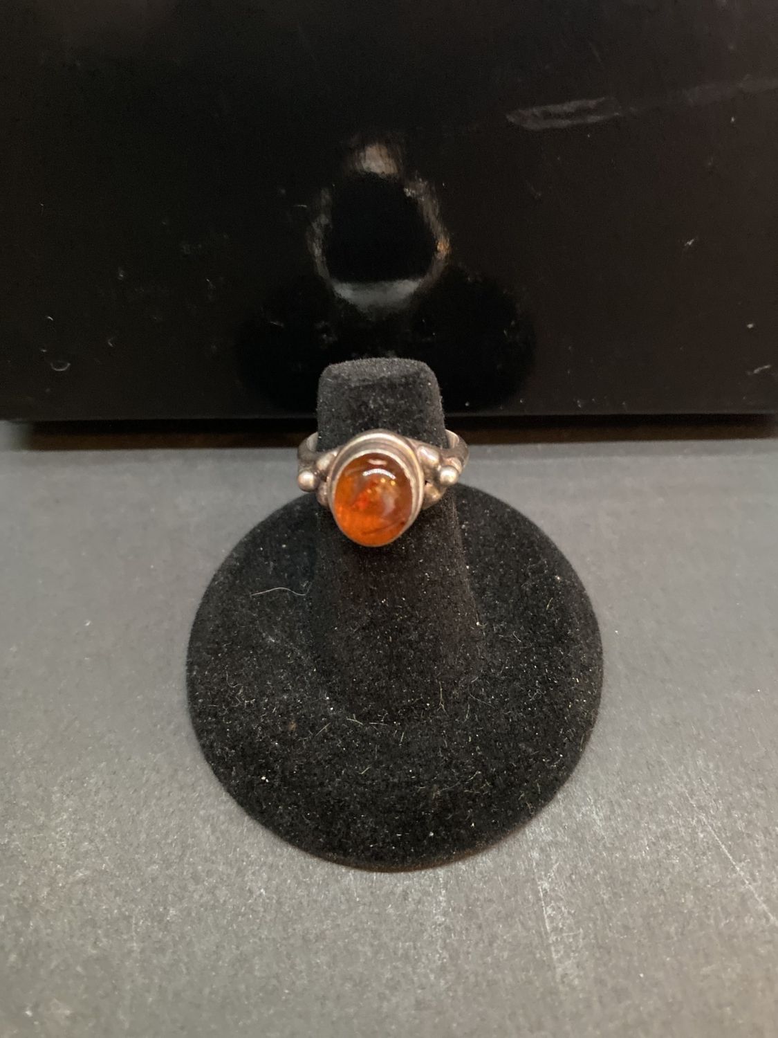 Amber Ring .925 sz6.5