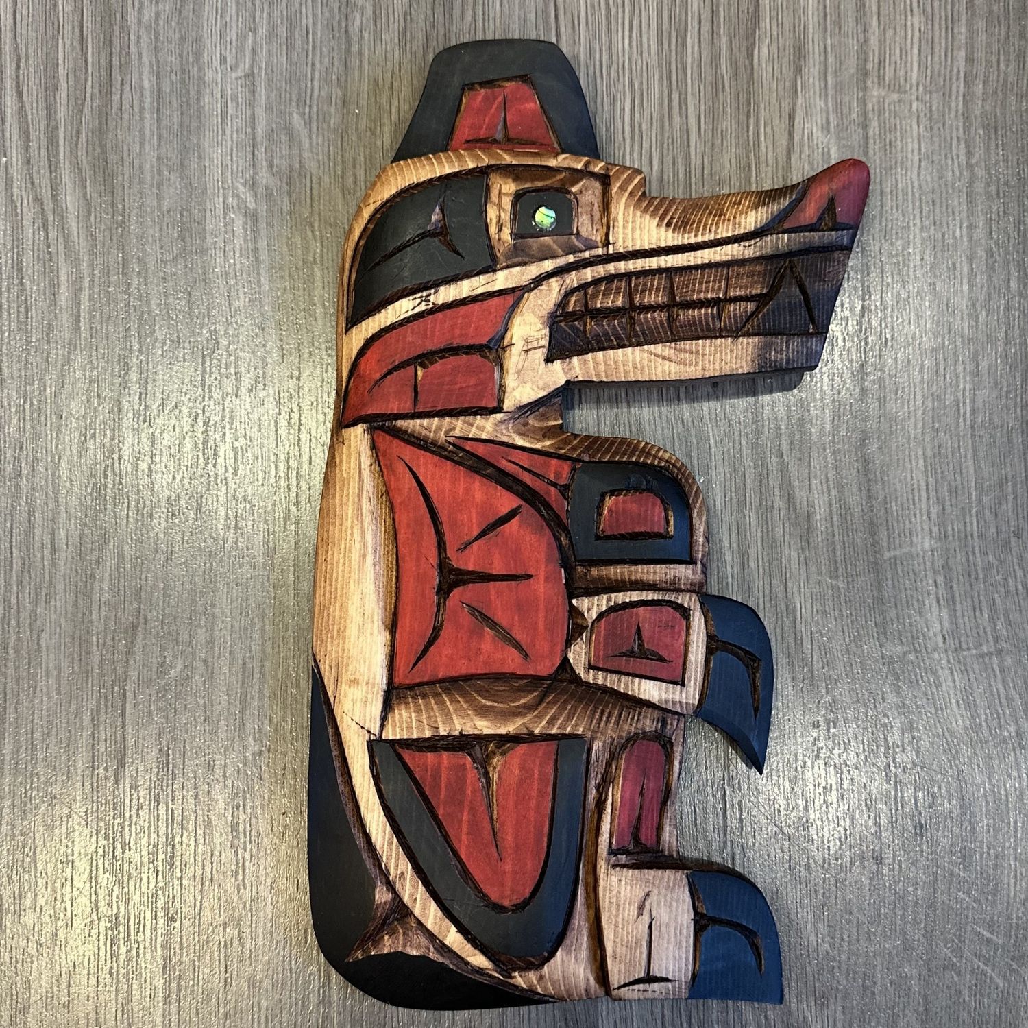 Bear Carving With Abalone Eye - Carver: Connie Edwards