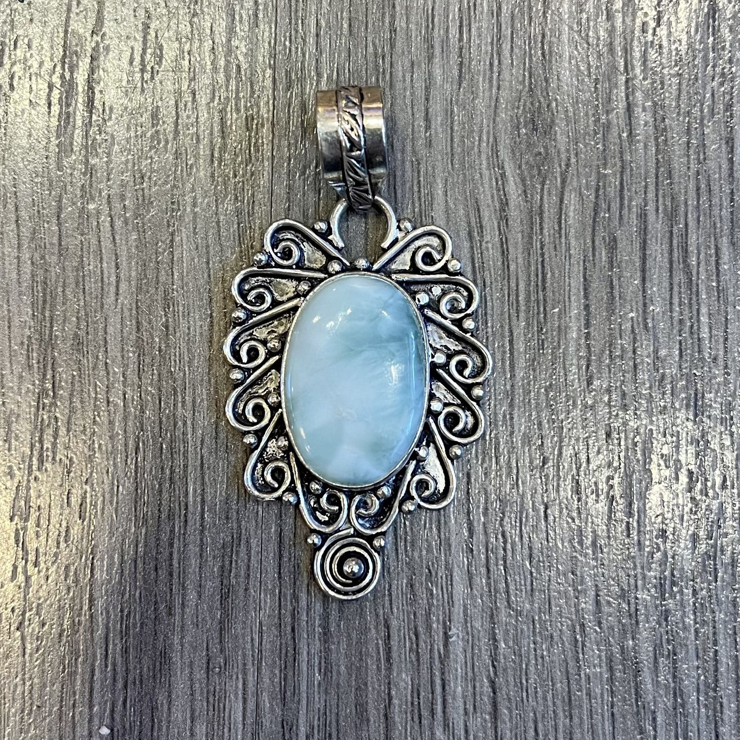 Larimar Stone Pendant   .925