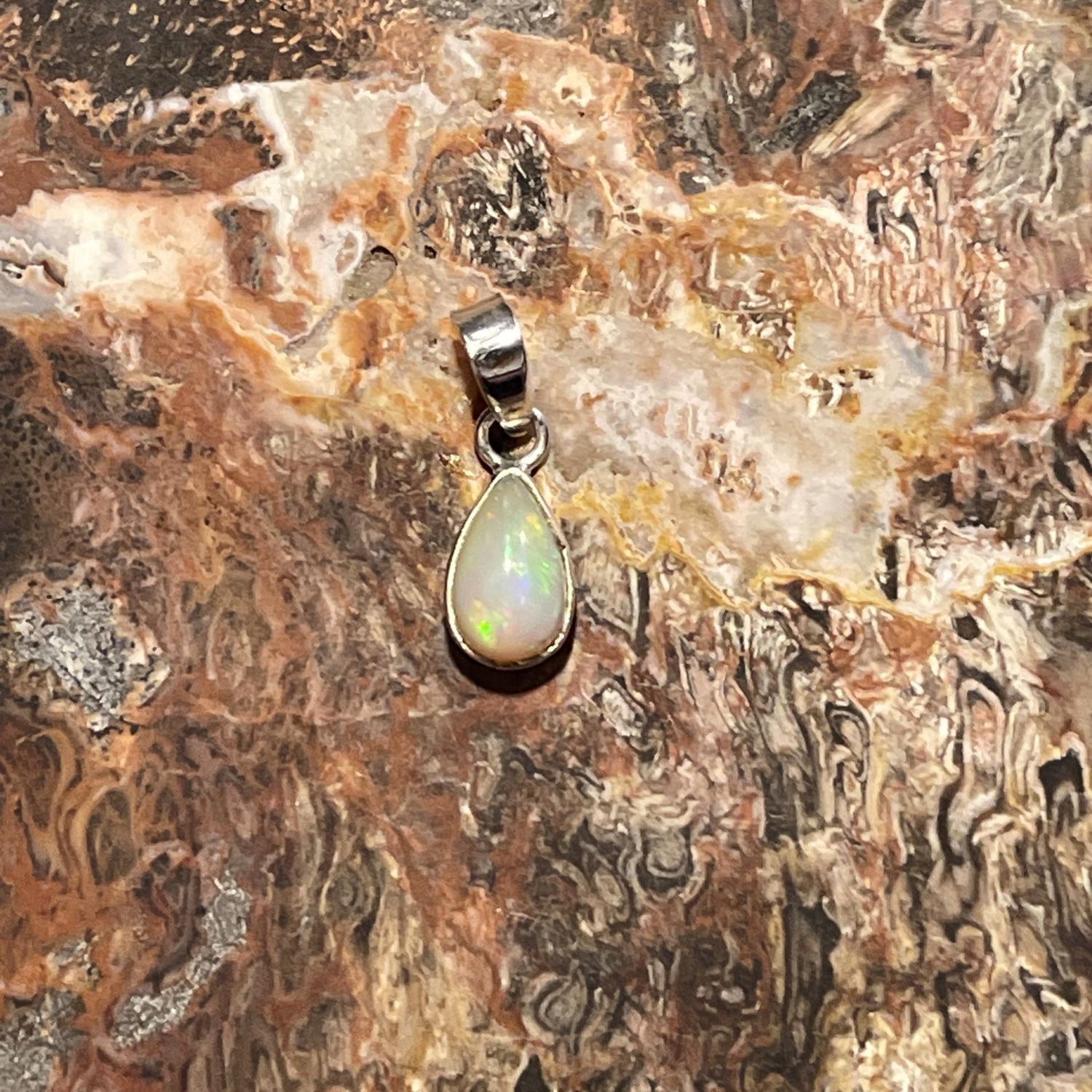 Opal Stone Pendant  .925