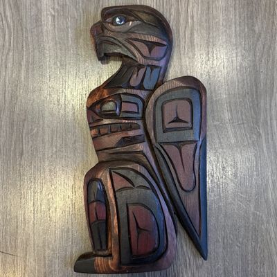 Thunderbird Carving with one Abalone Eye - Carver: Connie Edwards