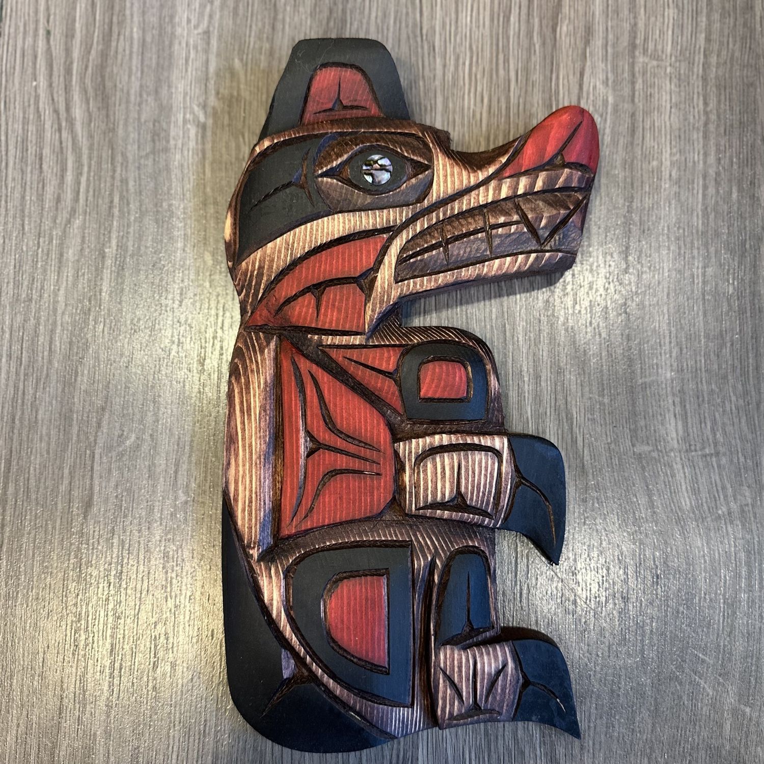 Bear Carving With Abalone Eye - Carver: Connie Edwards