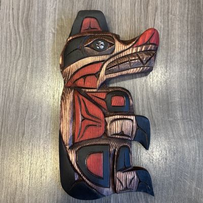 Bear Carving With Abalone Eye - Carver: Connie Edwards