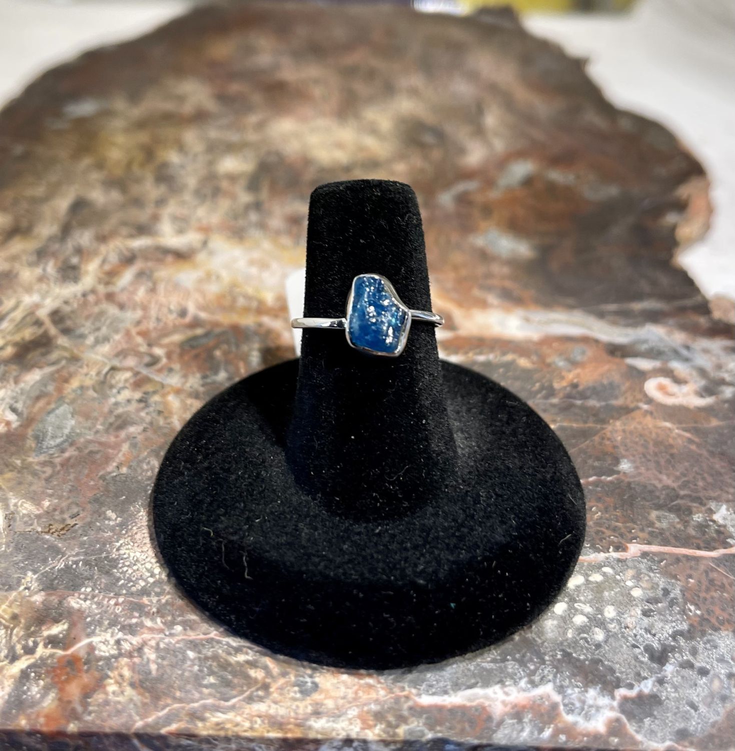 Rough Cut Zircon Ring   .925 Sz 6