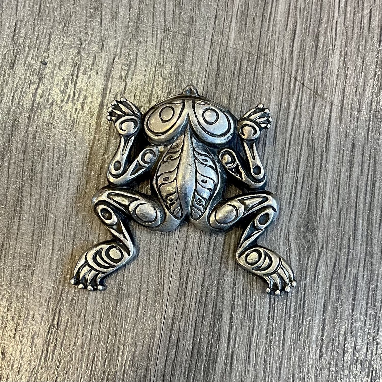 Frederick Pewter Canada Salish Frog Broach