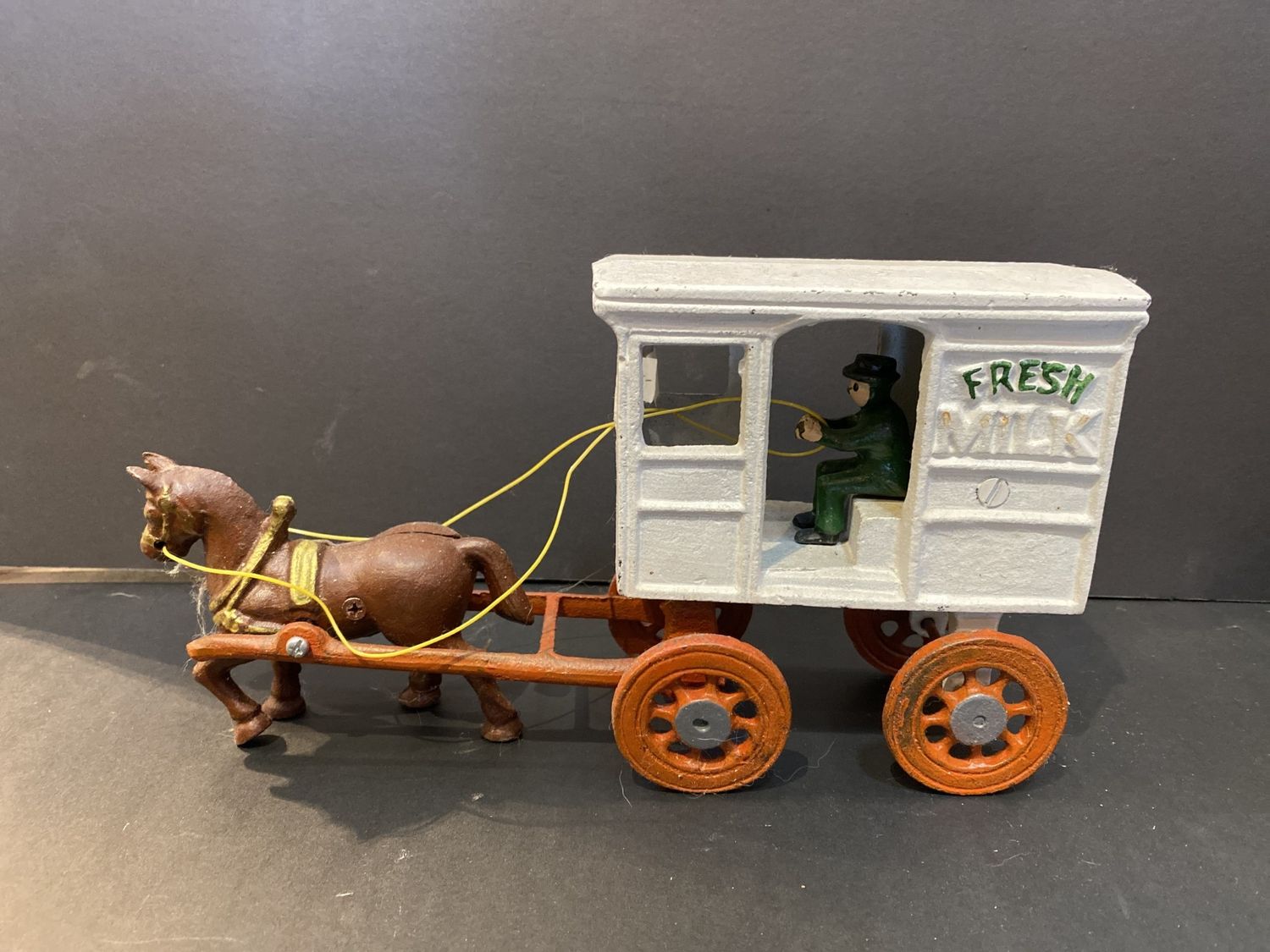 Cast Iron Toy Milk wagon