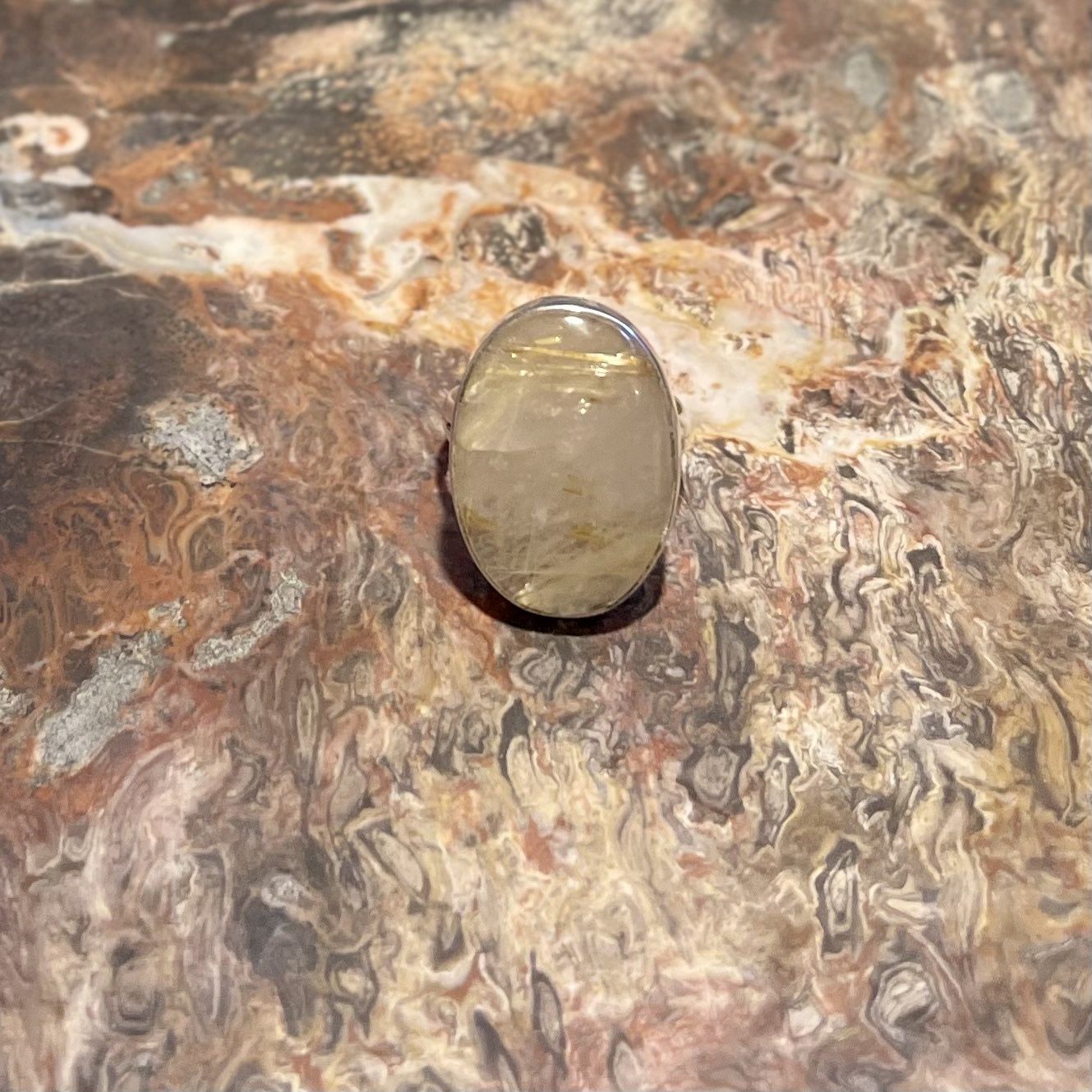 Rutile Quartz Ring .925 Sz9.5