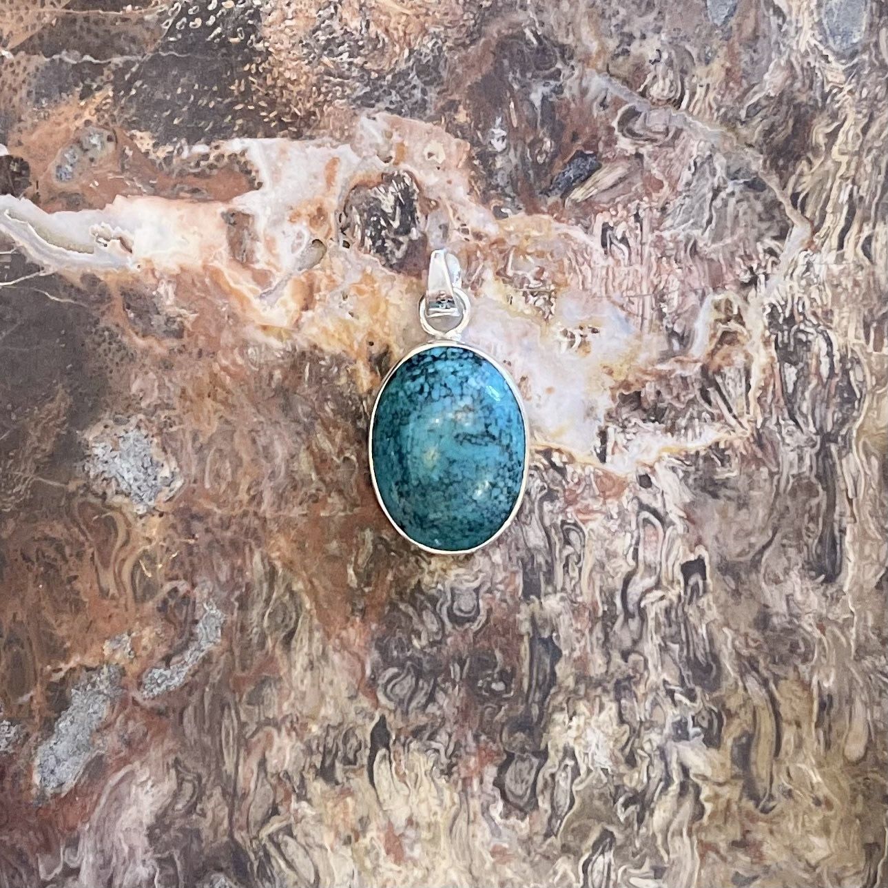 Turquoise Stone Pendant .925