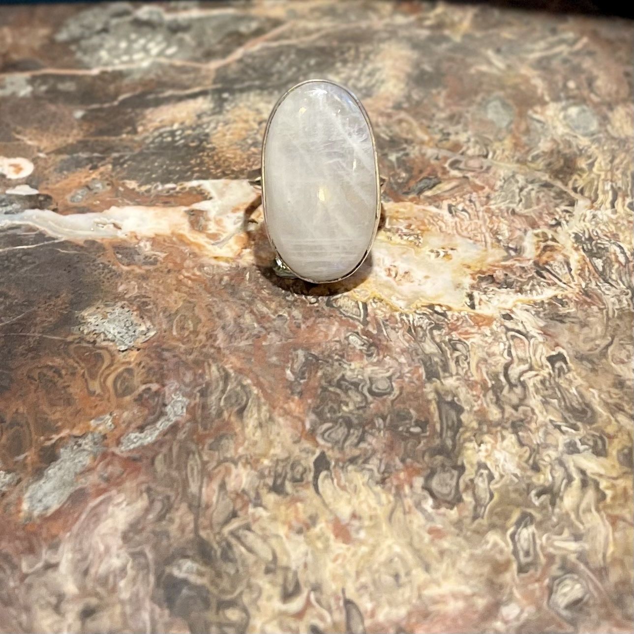 Moon Stone Ring .925 Sz11