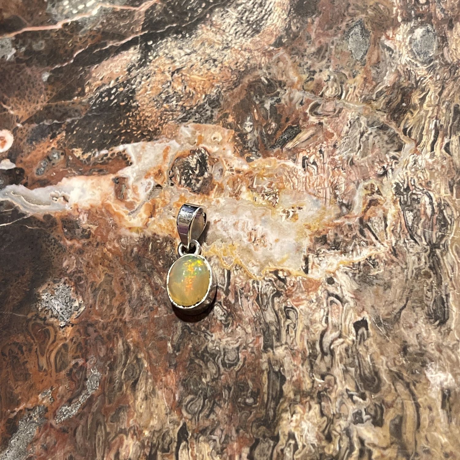 Opal Stone Pendant  .925