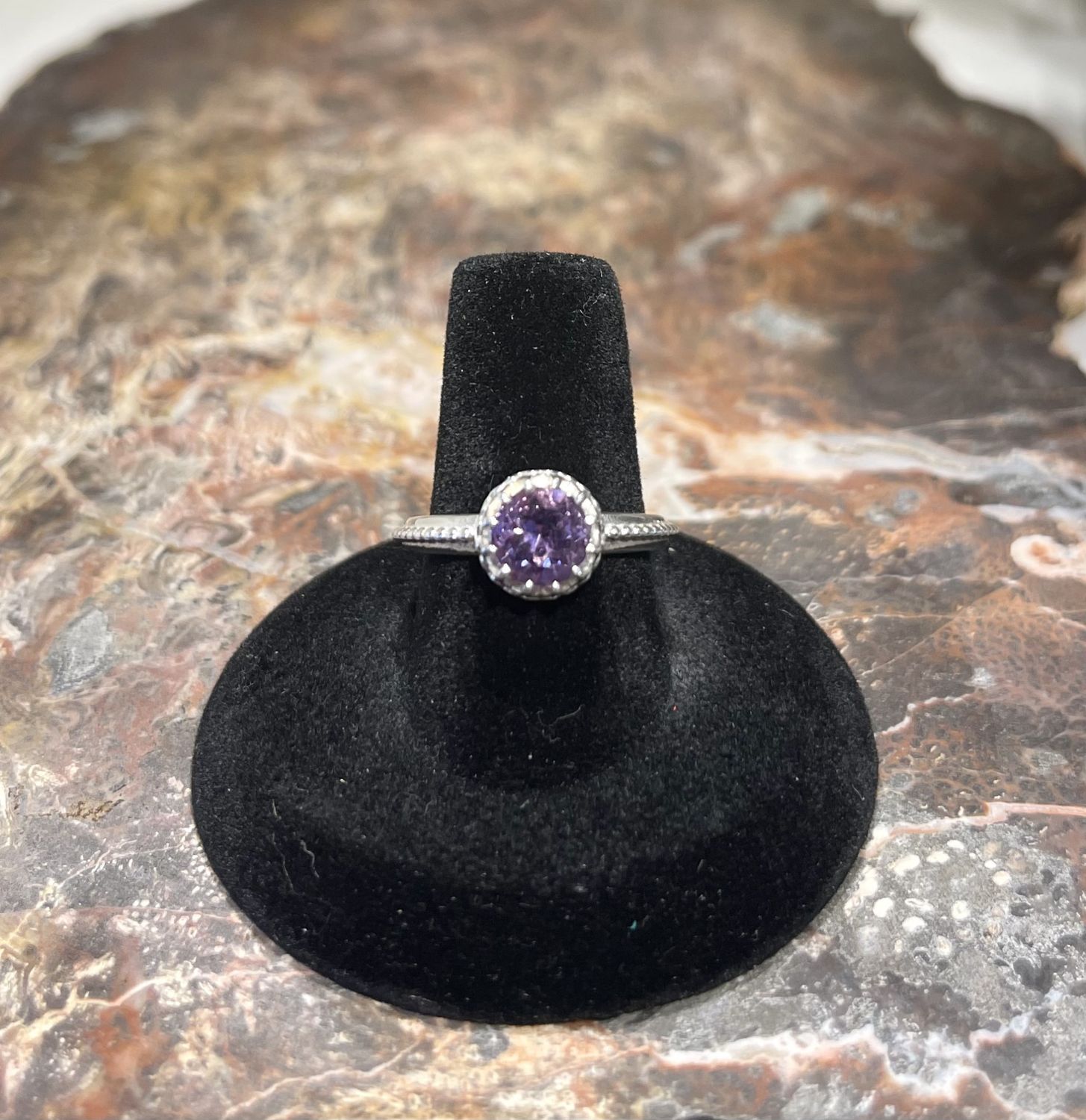 Amethyst Ring  .925   Size 7.5