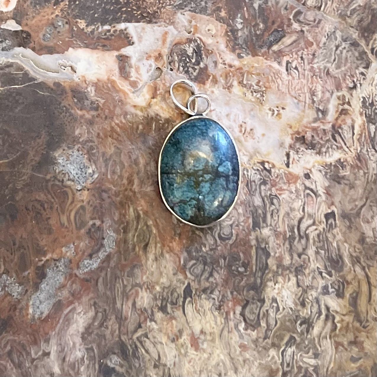 Turquoise Stone Pendant .925