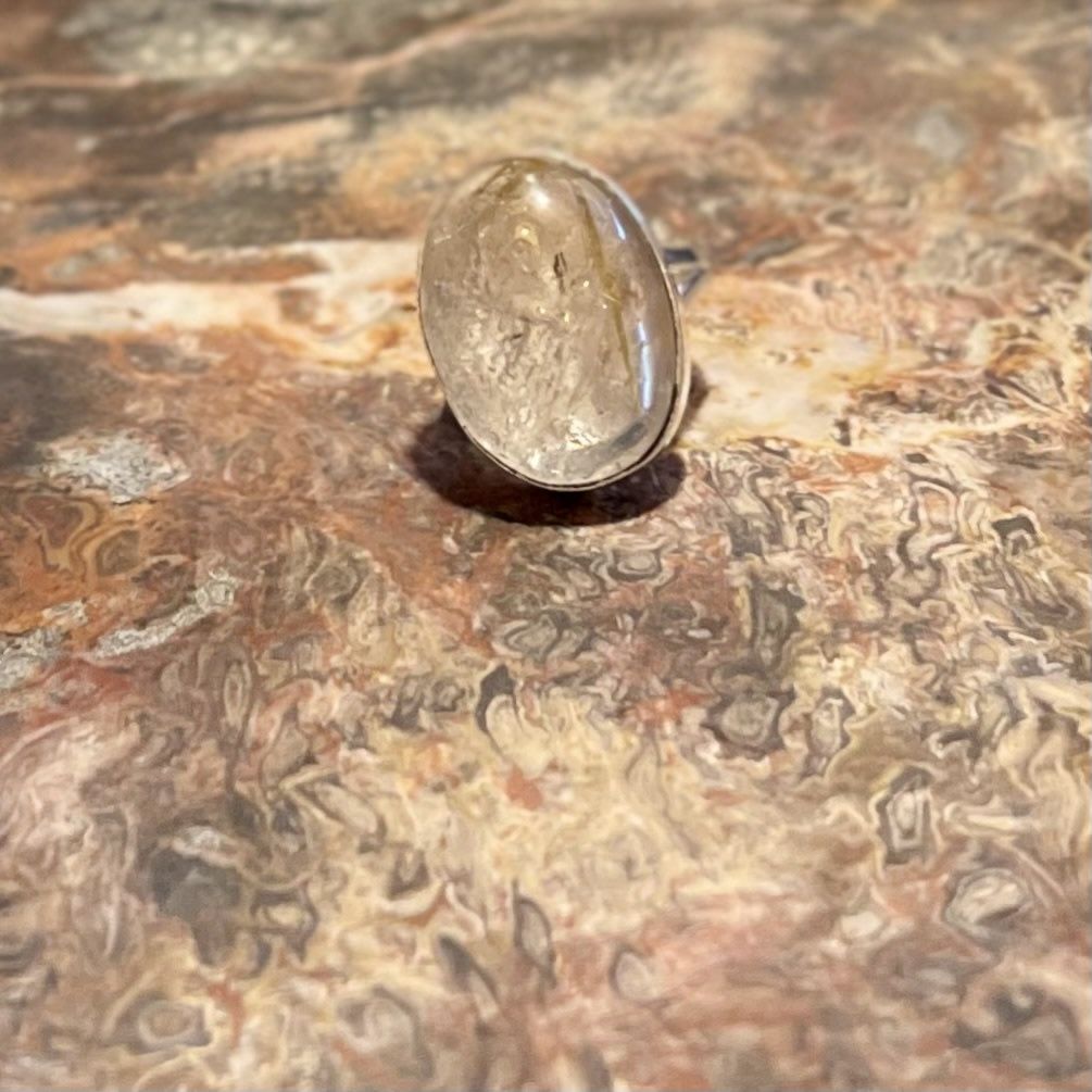 Rutile Quartz Ring .925 Sz8