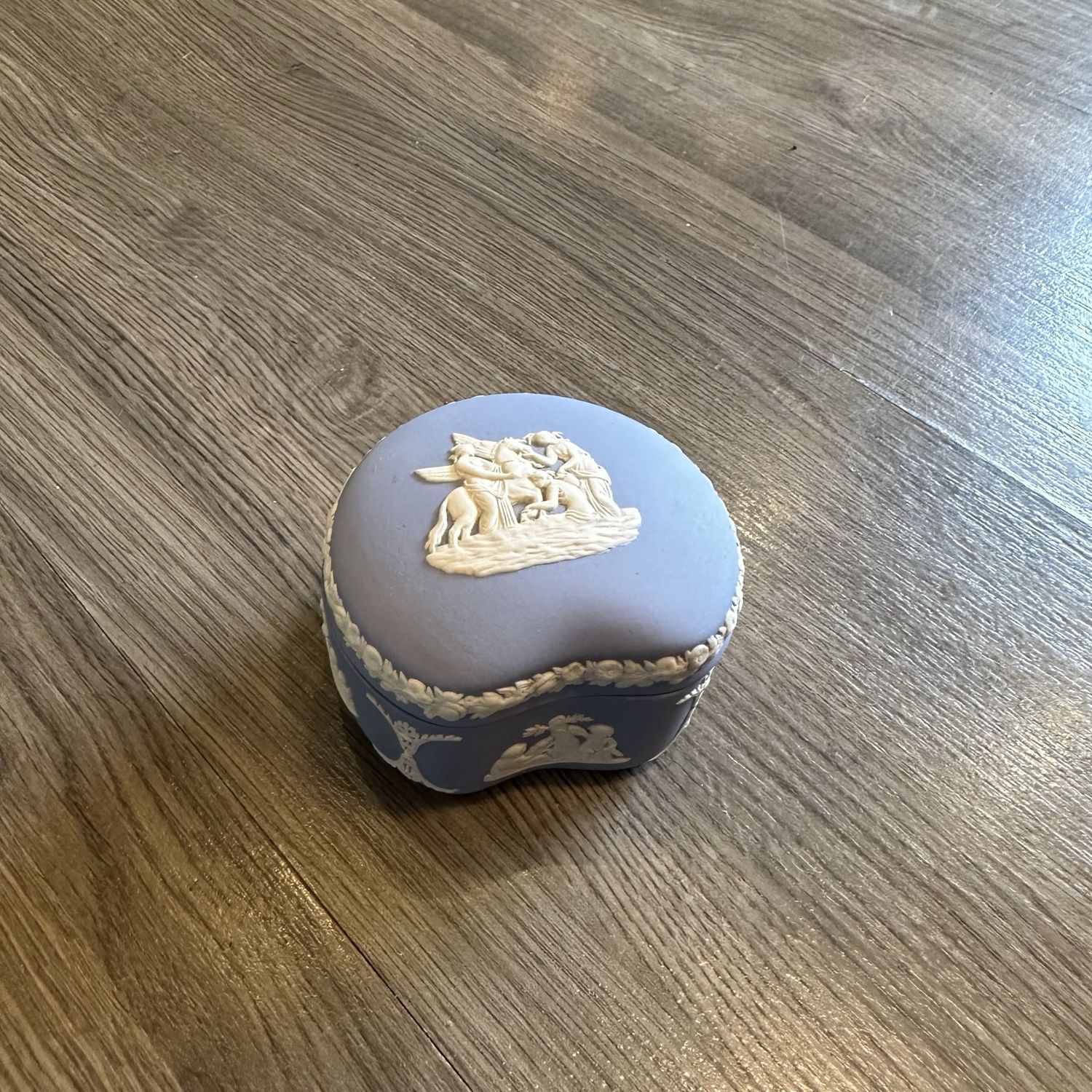 Jasperware Trinket Box - Blue Bean