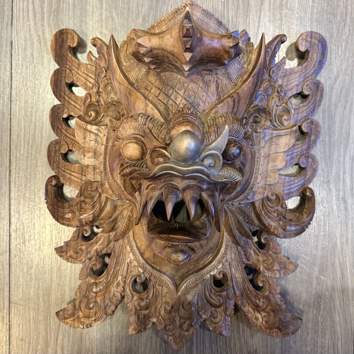 Hand carved Barong Wall Mask