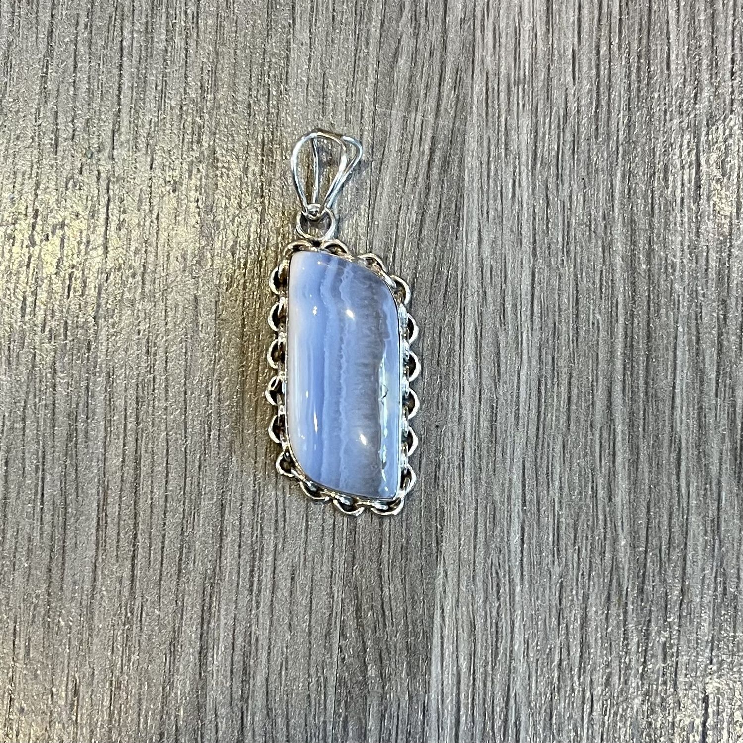 Blue Lace Agate Pendant .925